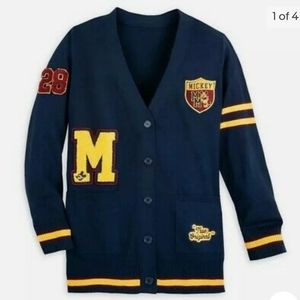 Mickey mouse letterman cardigan sweater